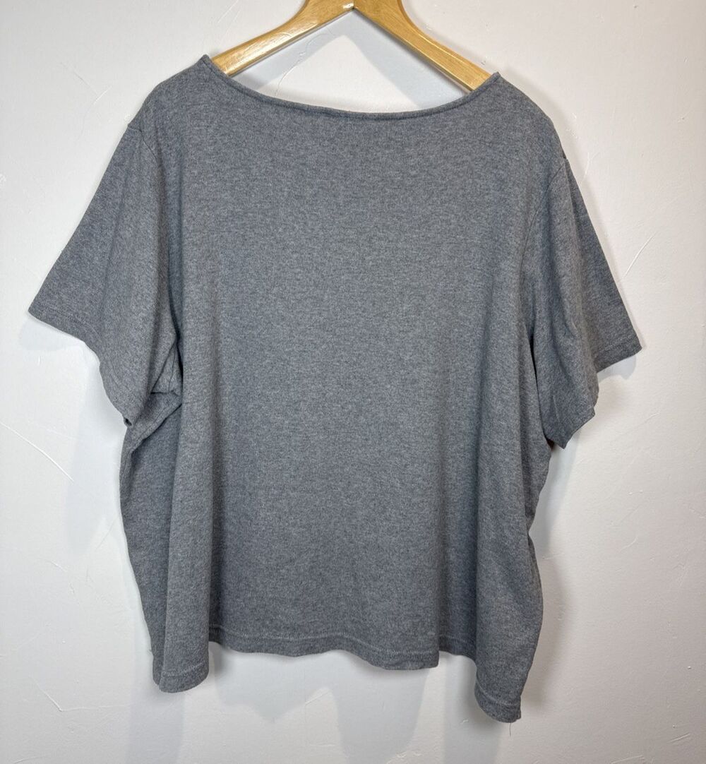 Quacker Factory Beaded Cat Top Gray Size 2X Cat Lady - Picture 3 of 12